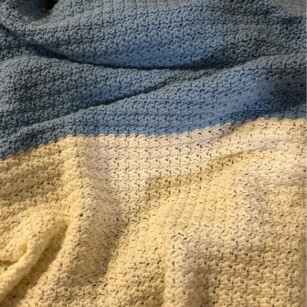 The Suzette Crochet Throw Blanket, Size 40x40 Handmade